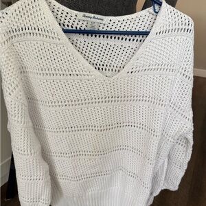 Tommy Bahama Women's V-Neck White Sweater